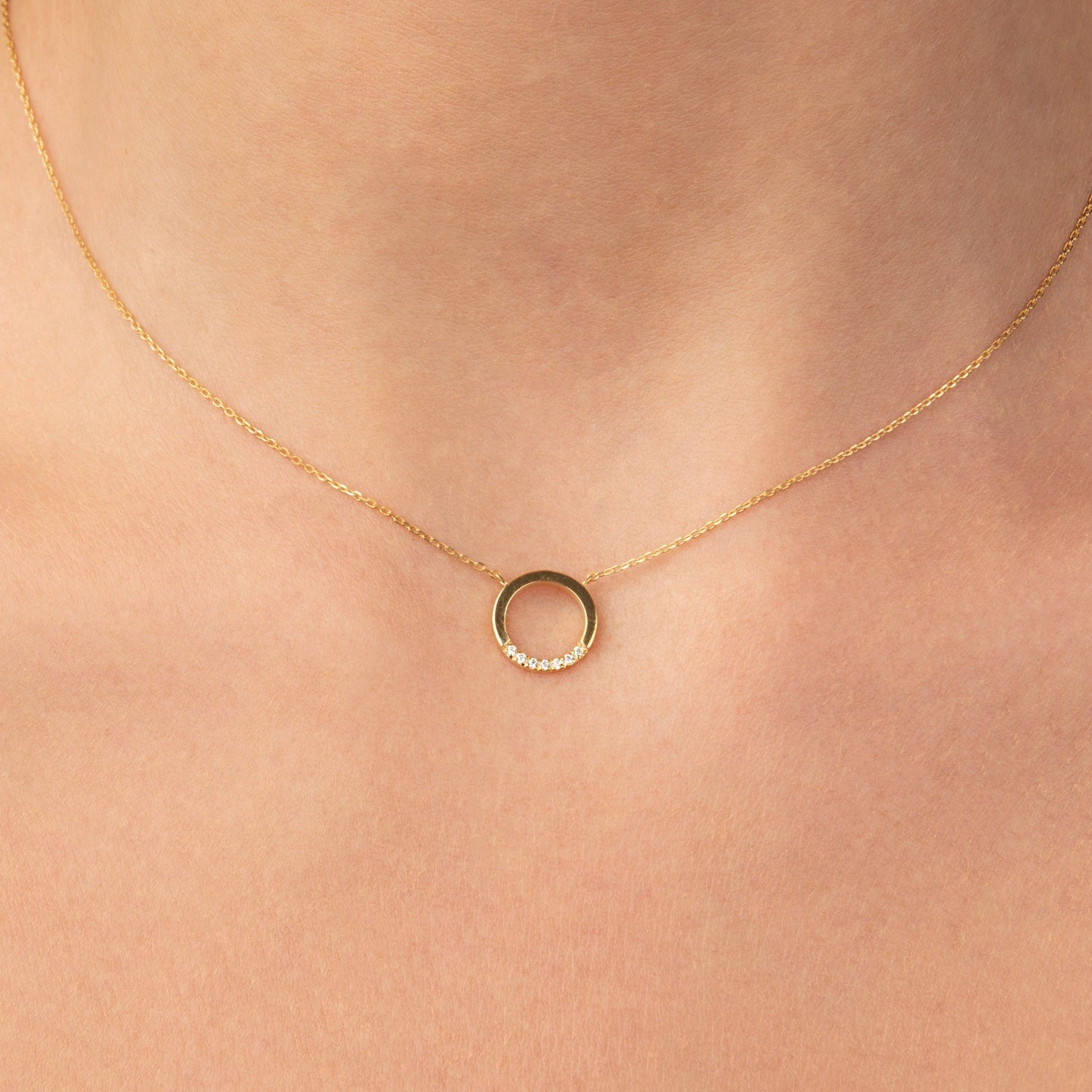 Diamond Karma Circle Necklace