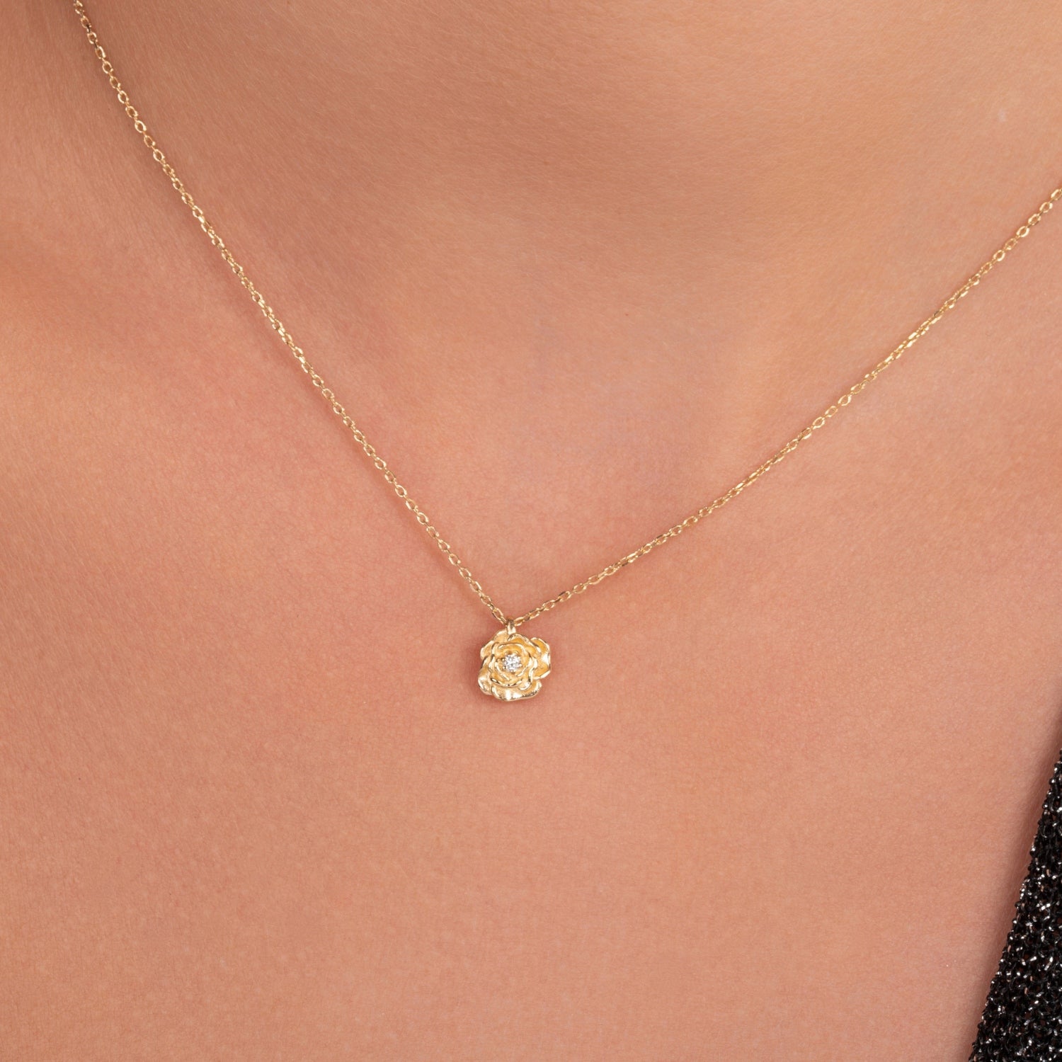 Diamond Rose Necklace