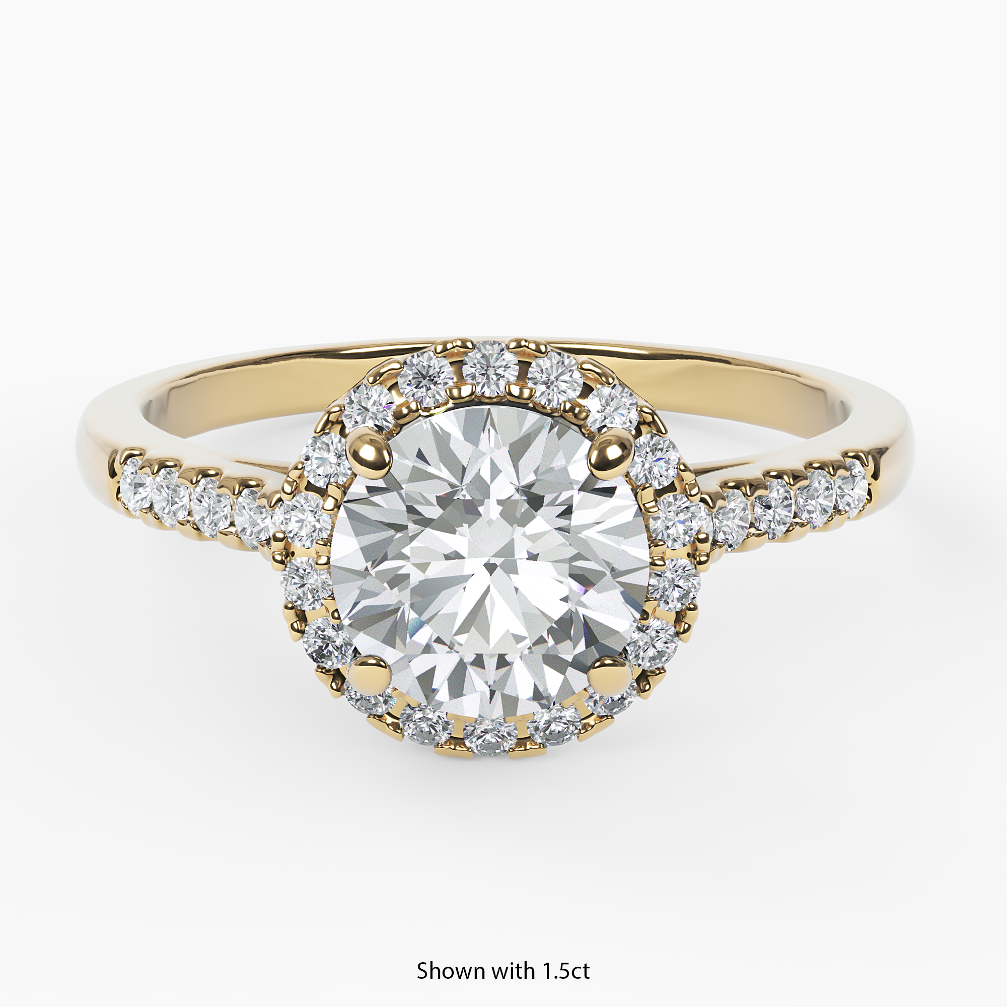 Diamond Halo Engagement Ring - Narcissus