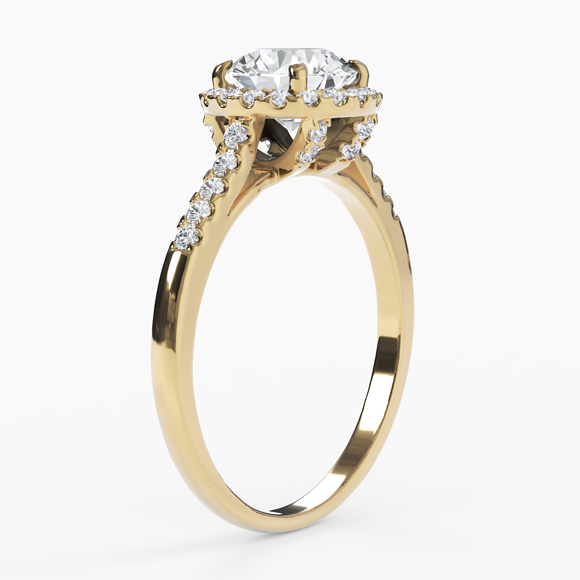 Diamond Halo Engagement Ring - Narcissus