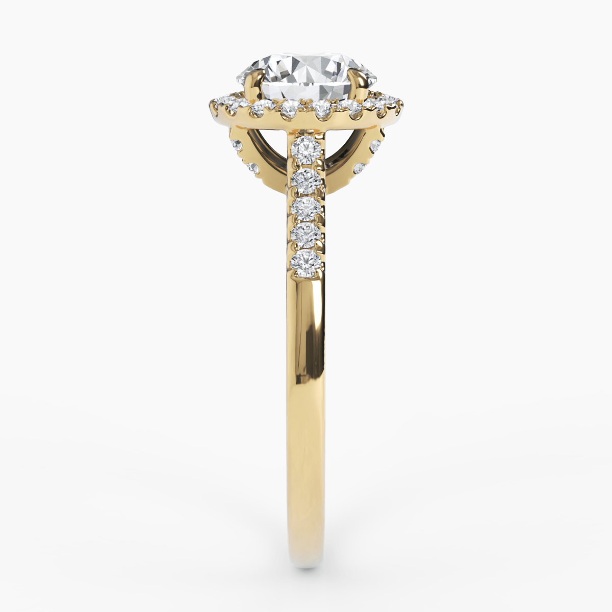 Diamond Halo Engagement Ring - Narcissus