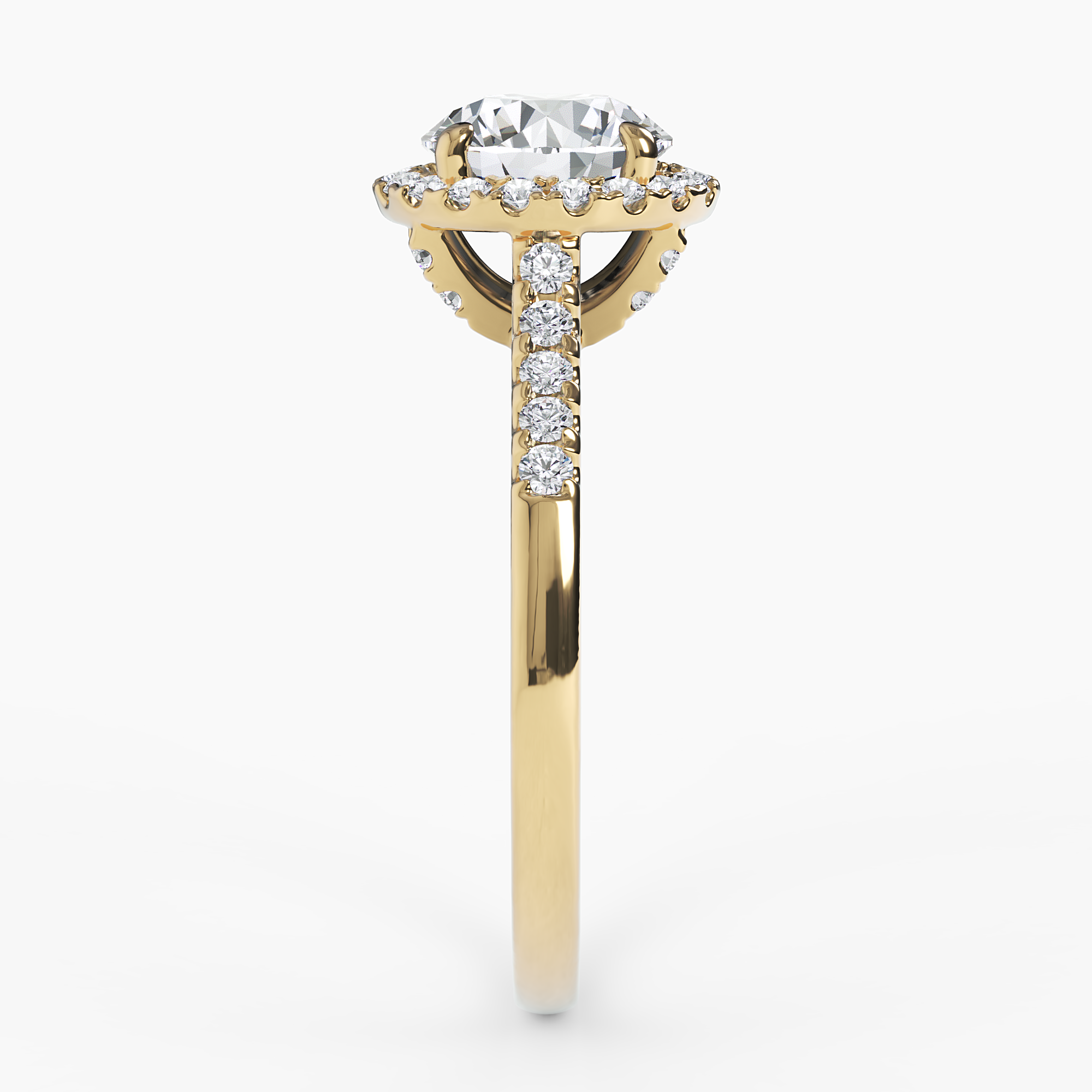 Diamond Halo Engagement Ring - Narcissus