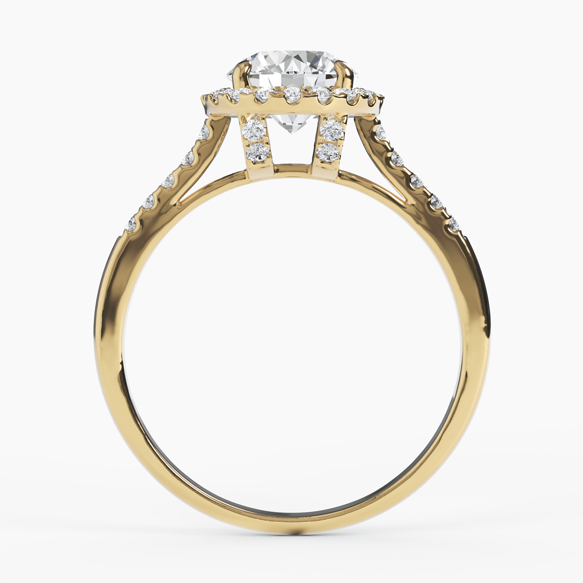 Diamond Halo Engagement Ring - Narcissus