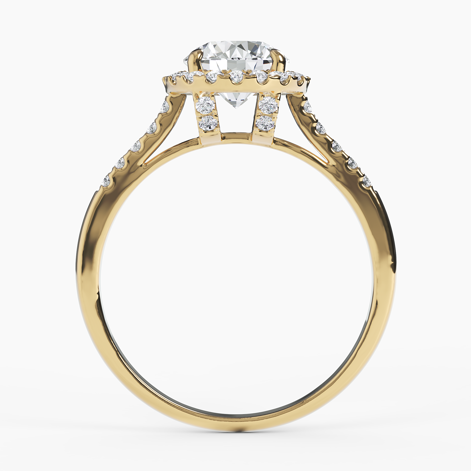 Diamond Halo Engagement Ring - Narcissus