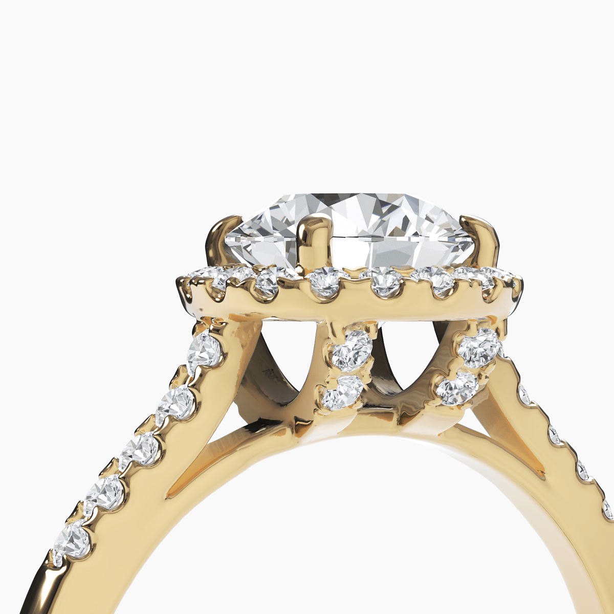 Diamond Halo Engagement Ring - Narcissus