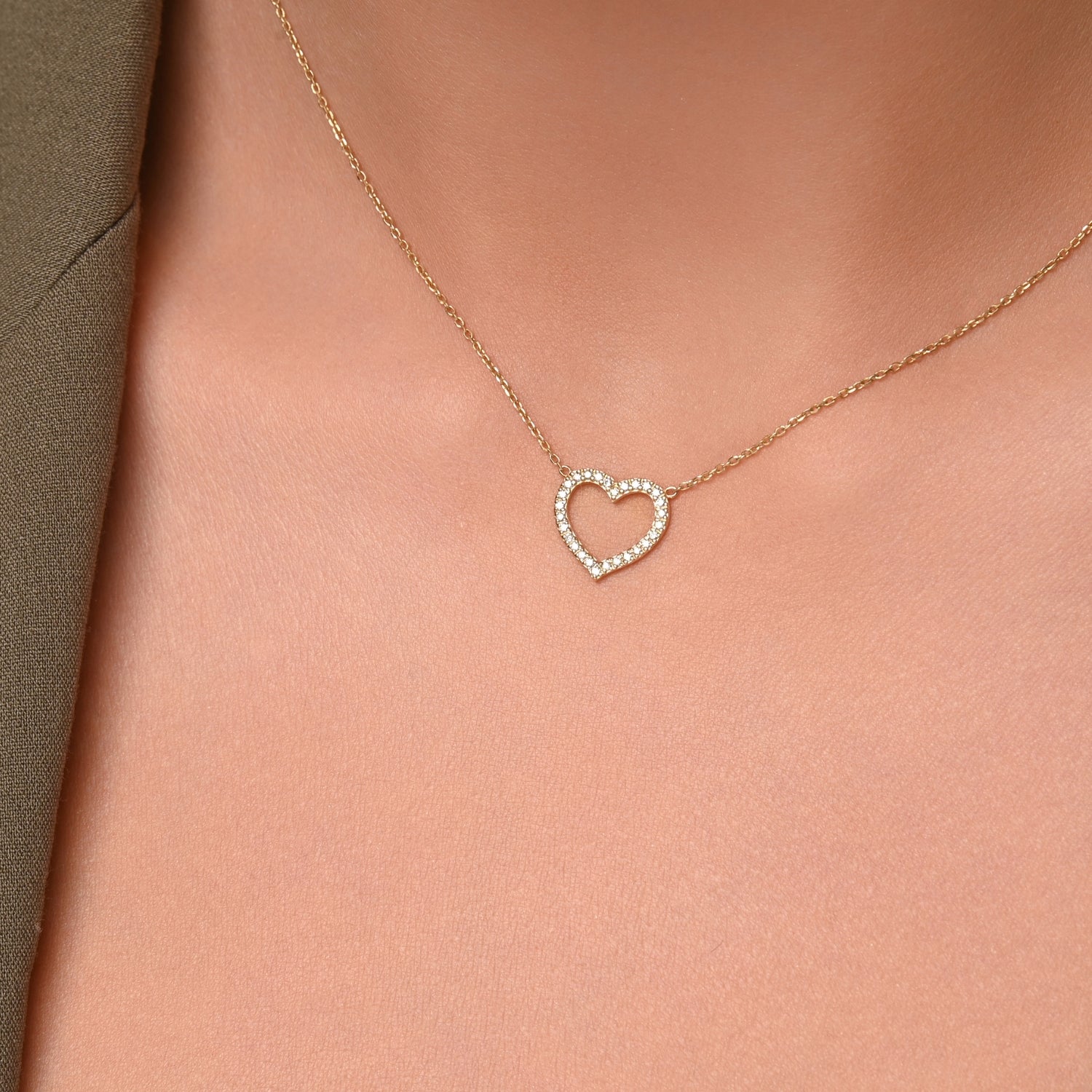 Diamond Heart Necklace - Narcissus