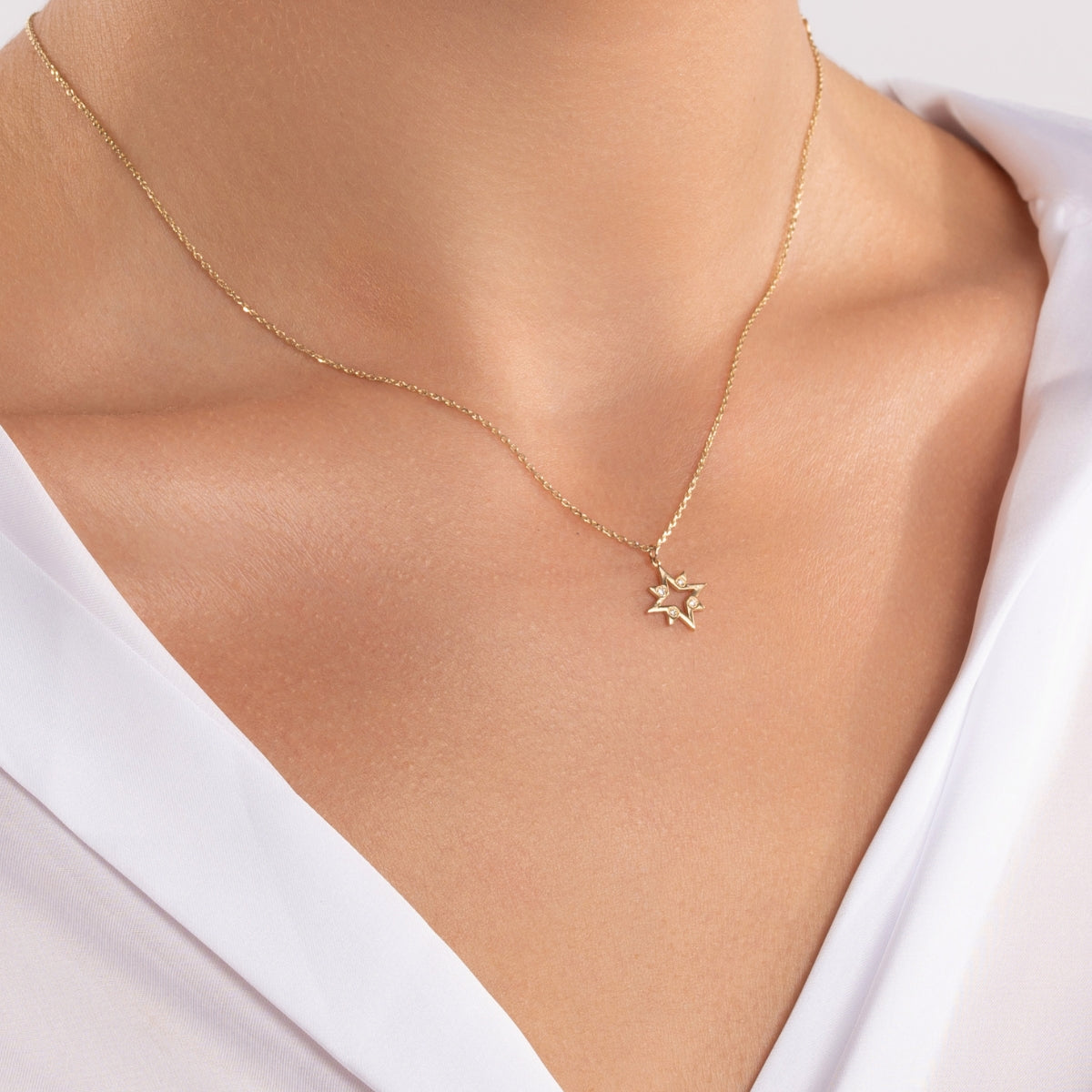 Diamond North Star Necklace - Narcissus