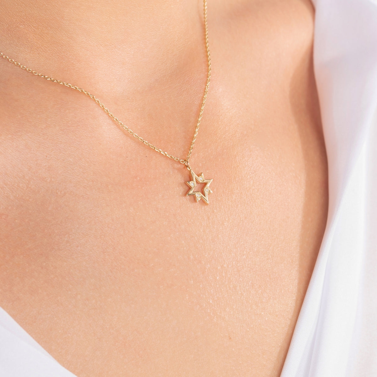 Diamond North Star Necklace - Narcissus