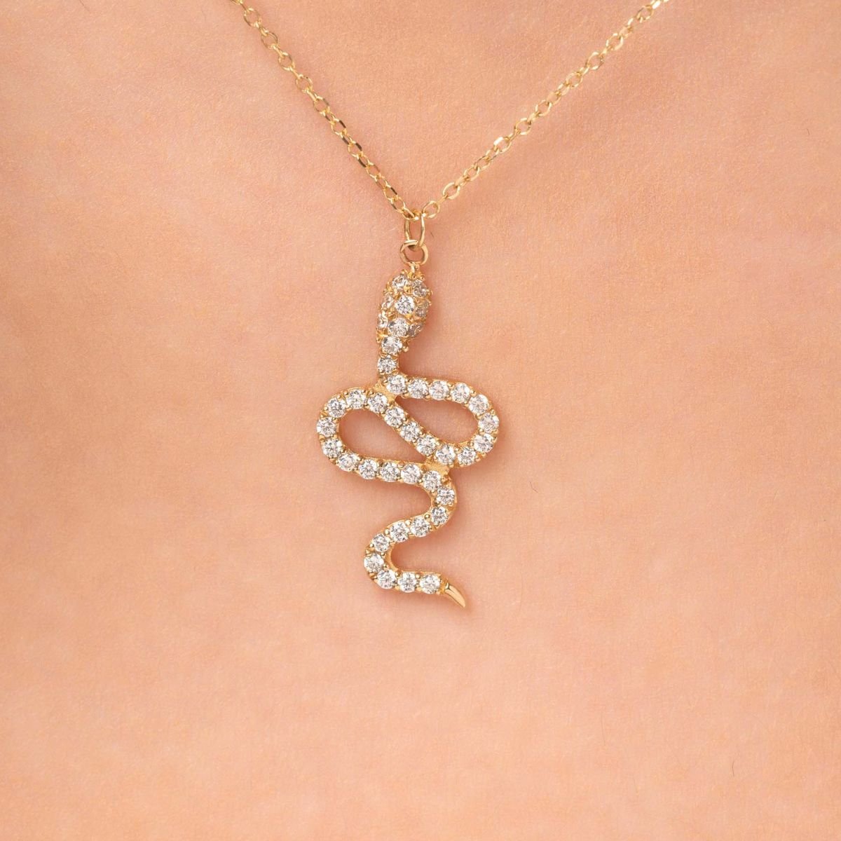 Diamond Snake Necklace - Narcissus