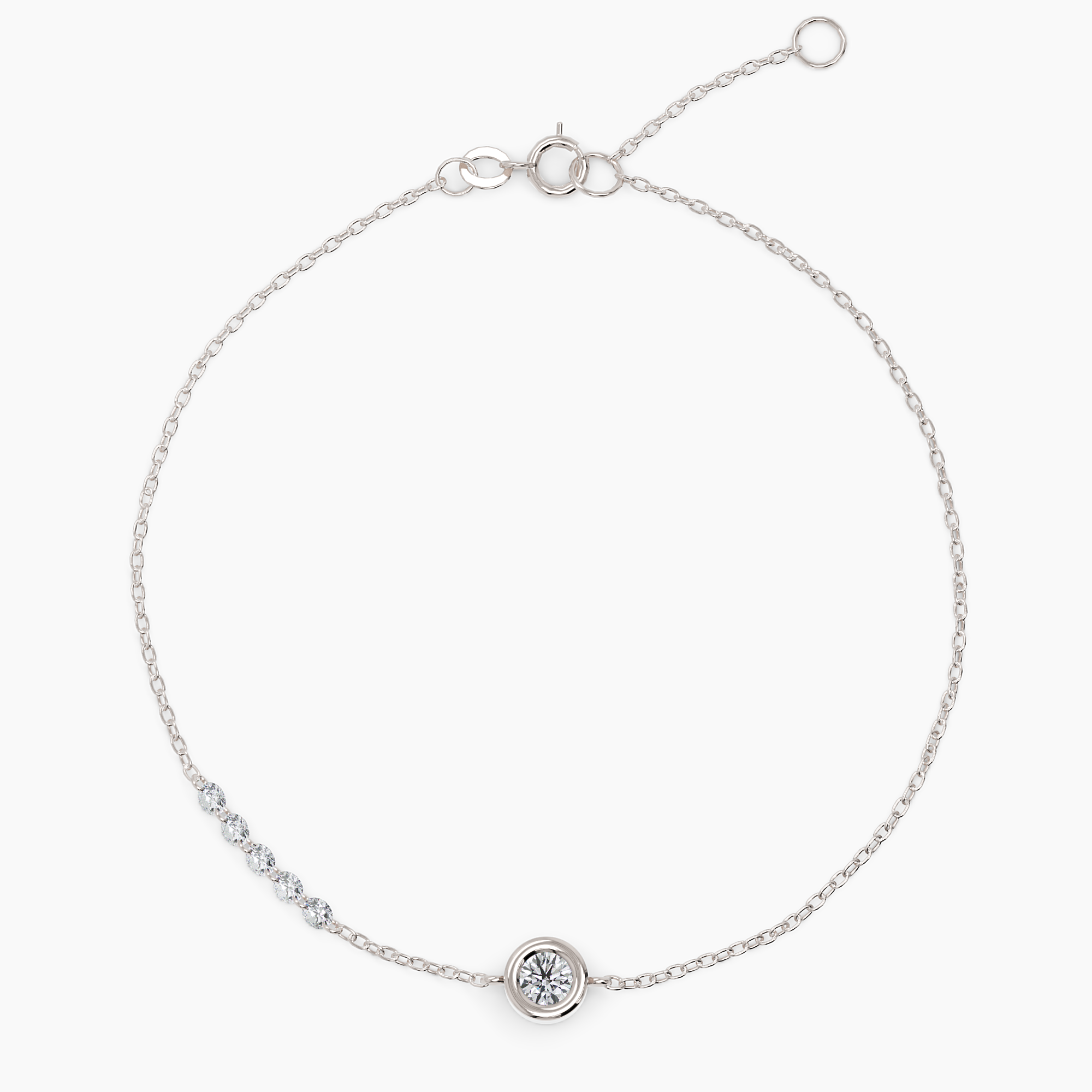 Drilled Diamond Bar Bracelet With Bezel - Narcissus