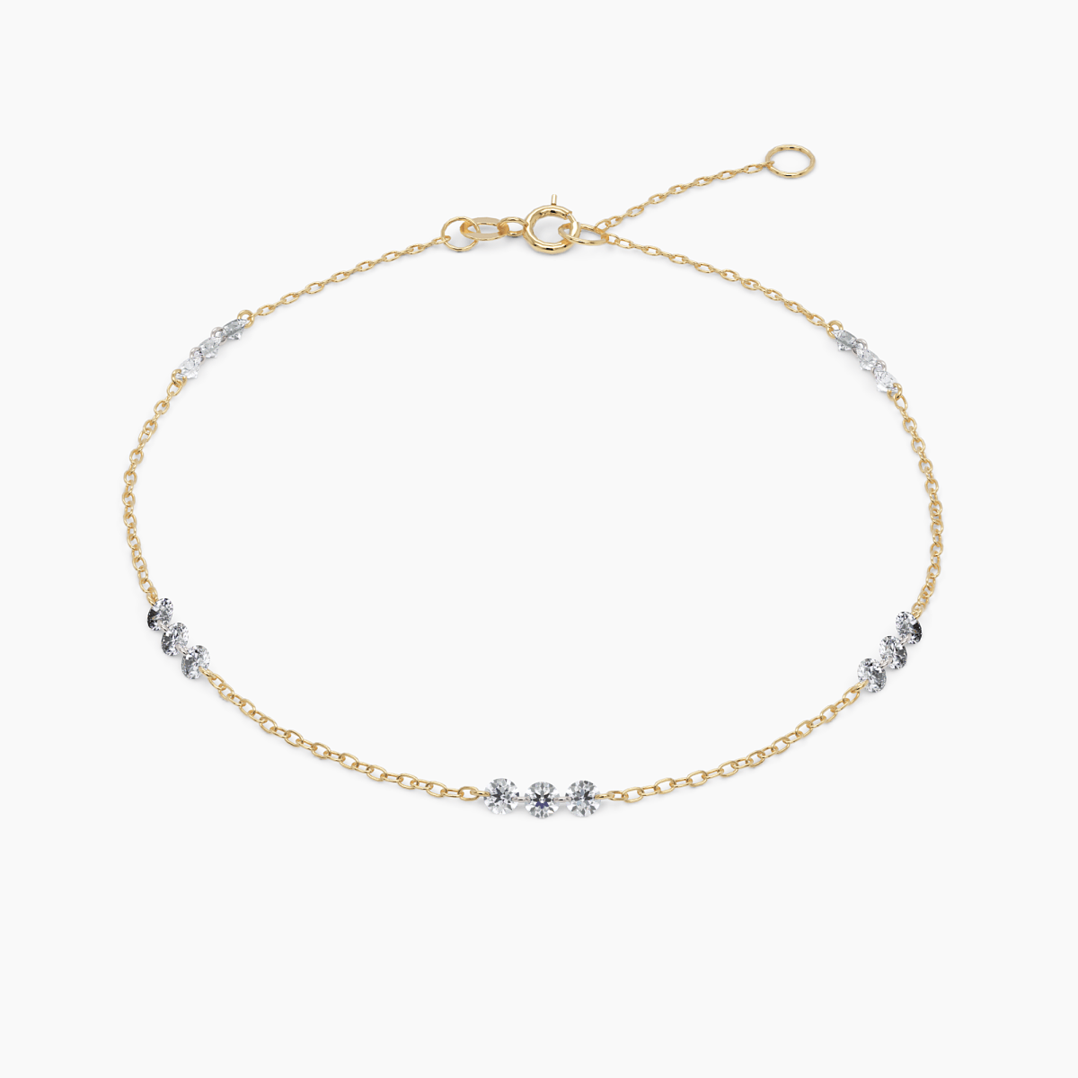 Drilled Diamond Station Bracelet - Narcissus