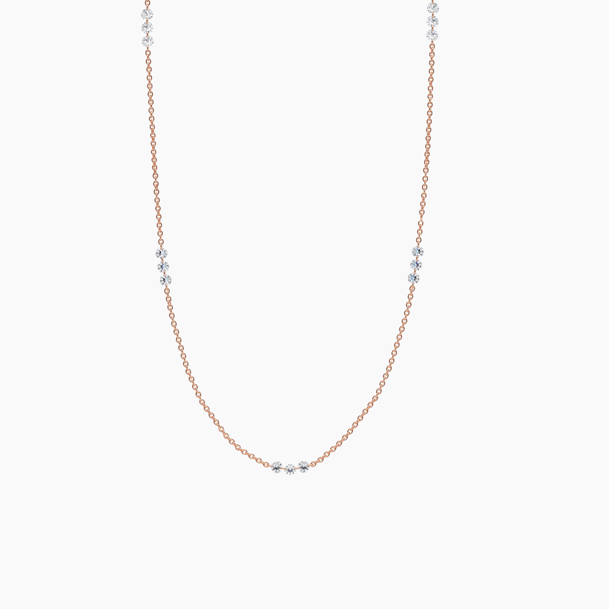 Drilled Diamond Station Necklace - Narcissus