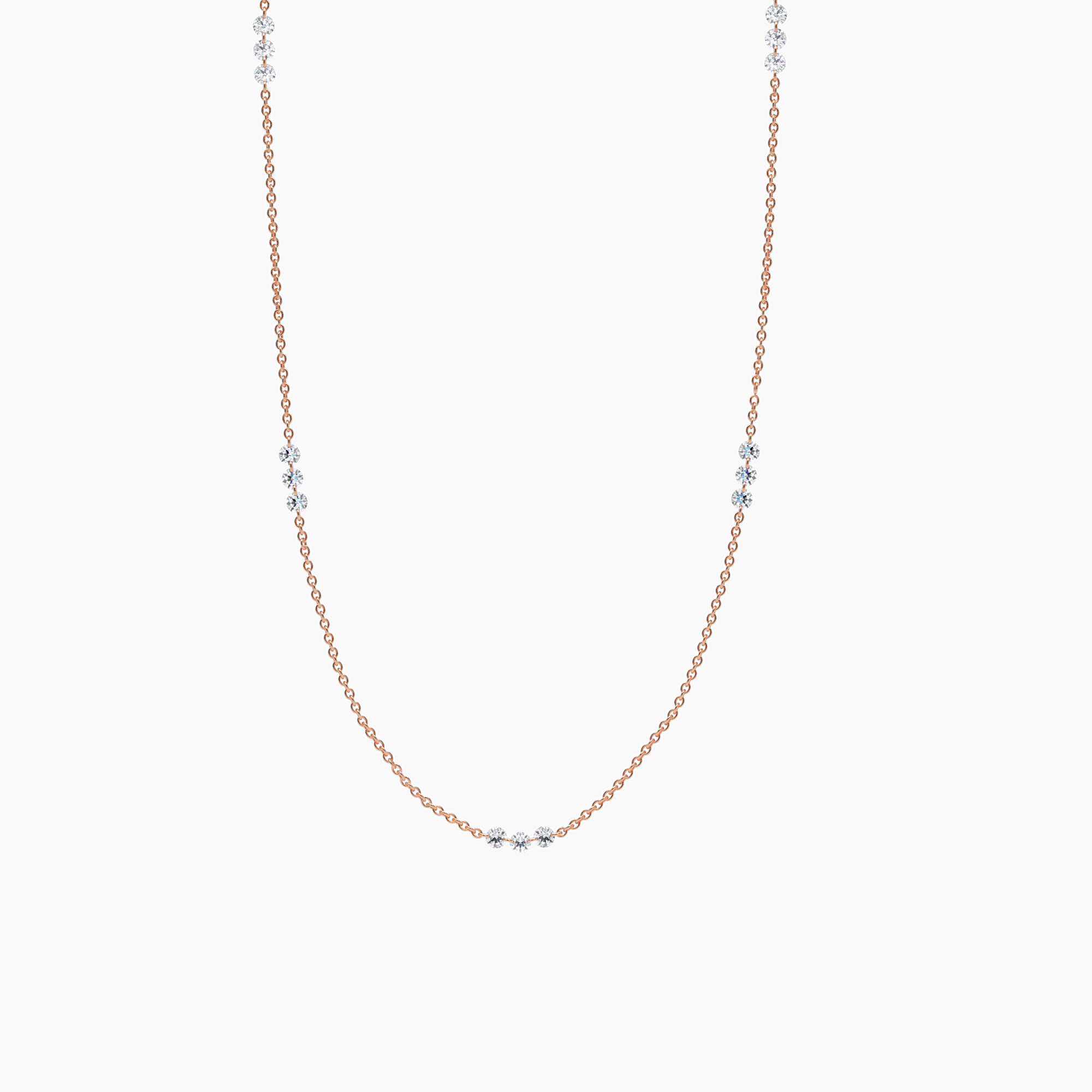 Drilled Diamond Station Necklace Narcissus