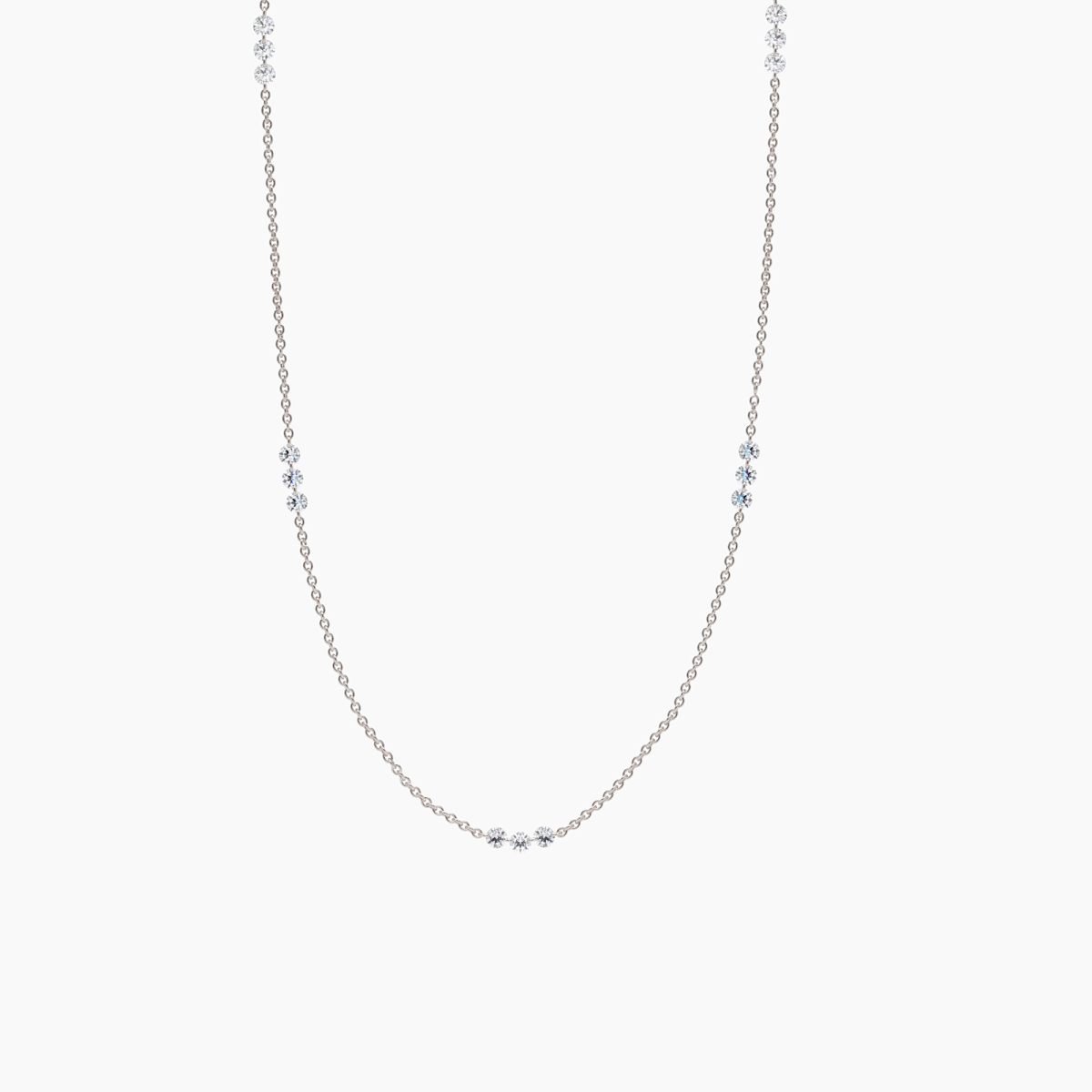 Drilled Diamond Station Necklace - Narcissus