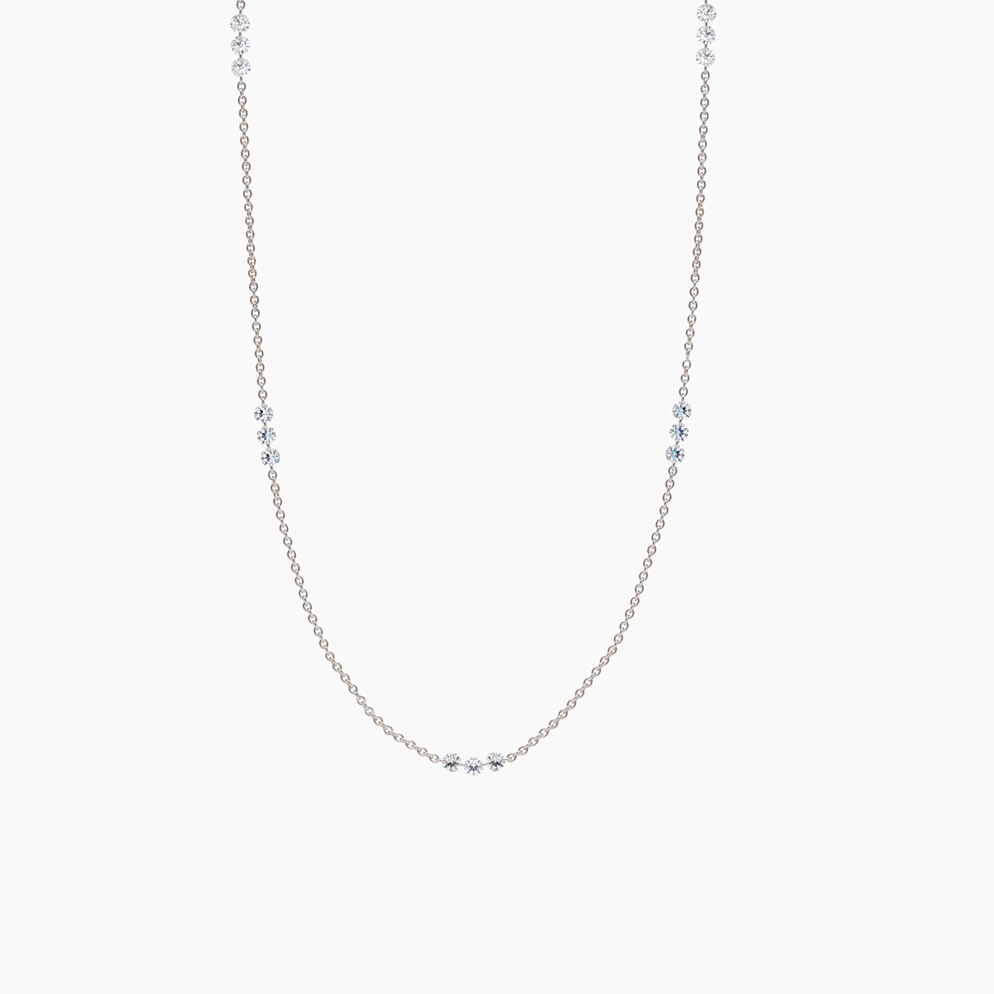 Drilled Diamond Station Necklace Narcissus