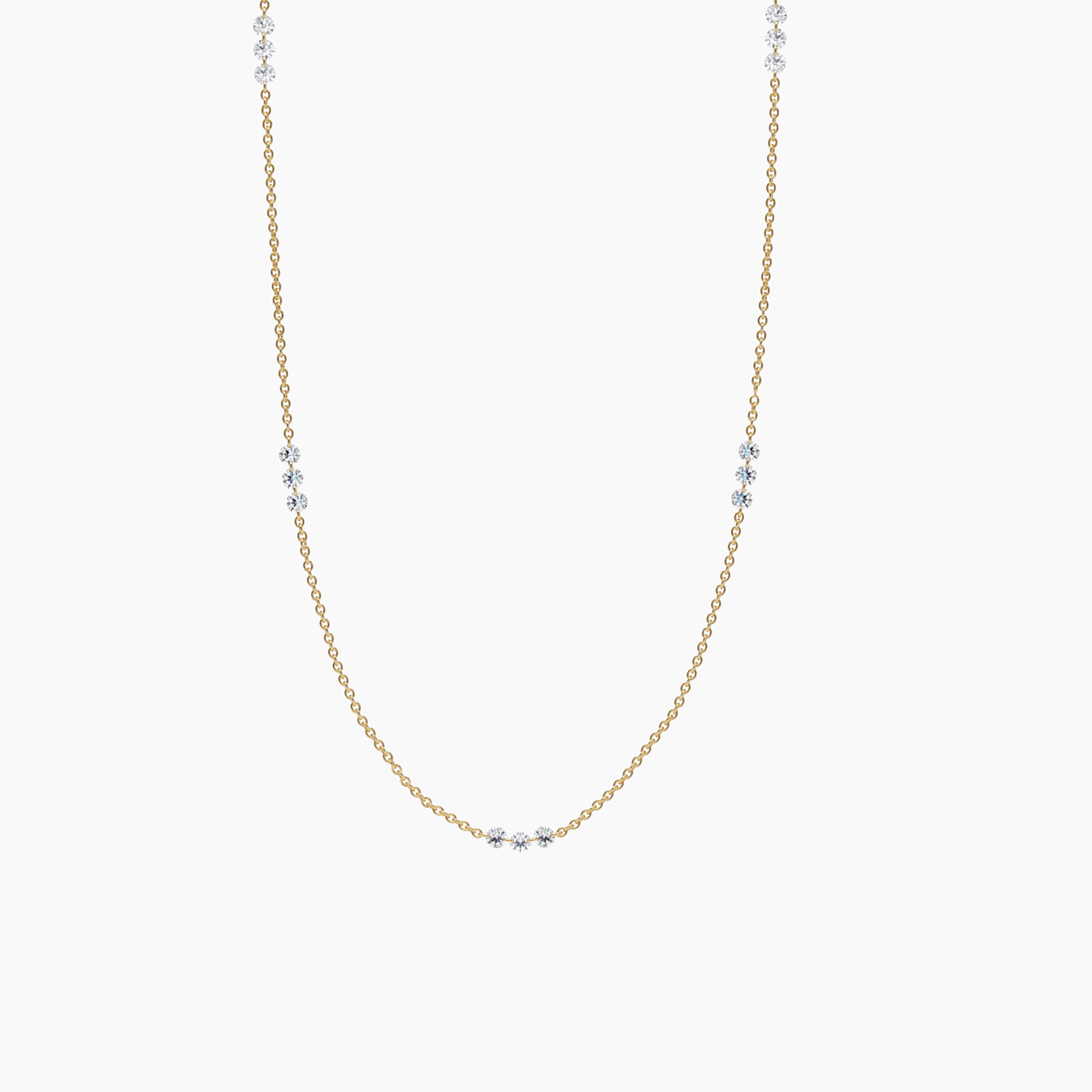 Drilled Diamond Station Necklace - Narcissus