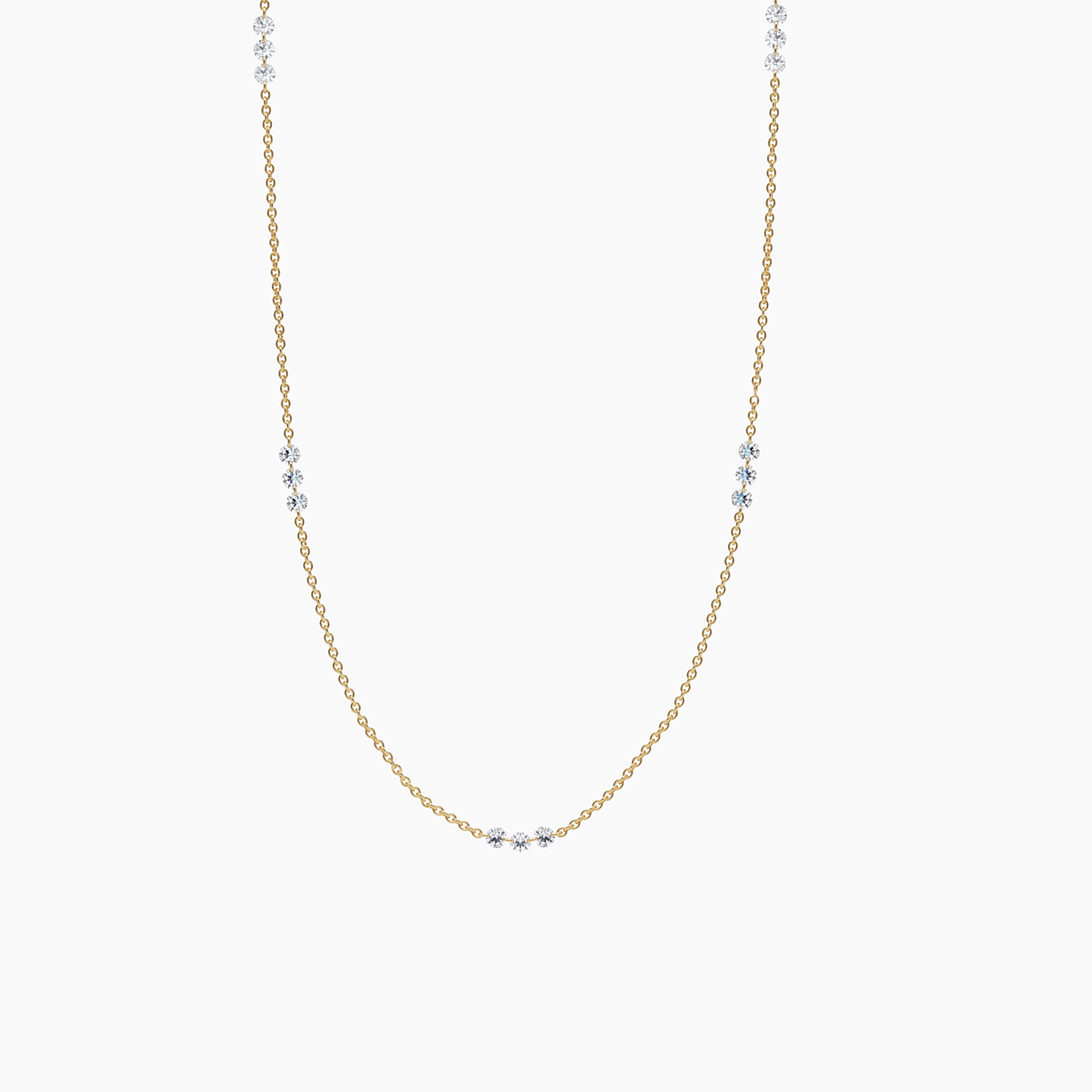 Drilled Diamond Station Necklace Narcissus