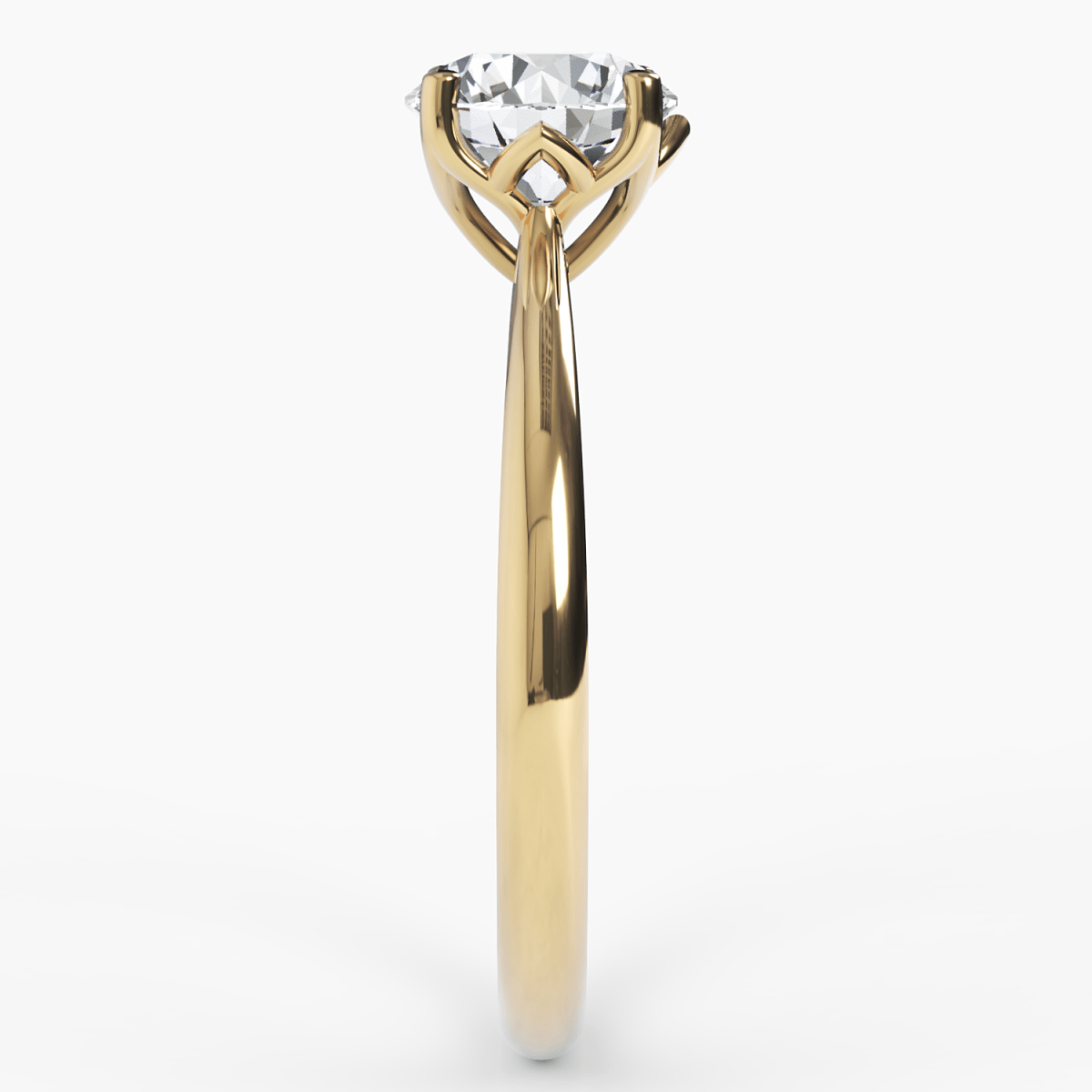 Floral Inspired Solitaire Engagement Ring - Narcissus