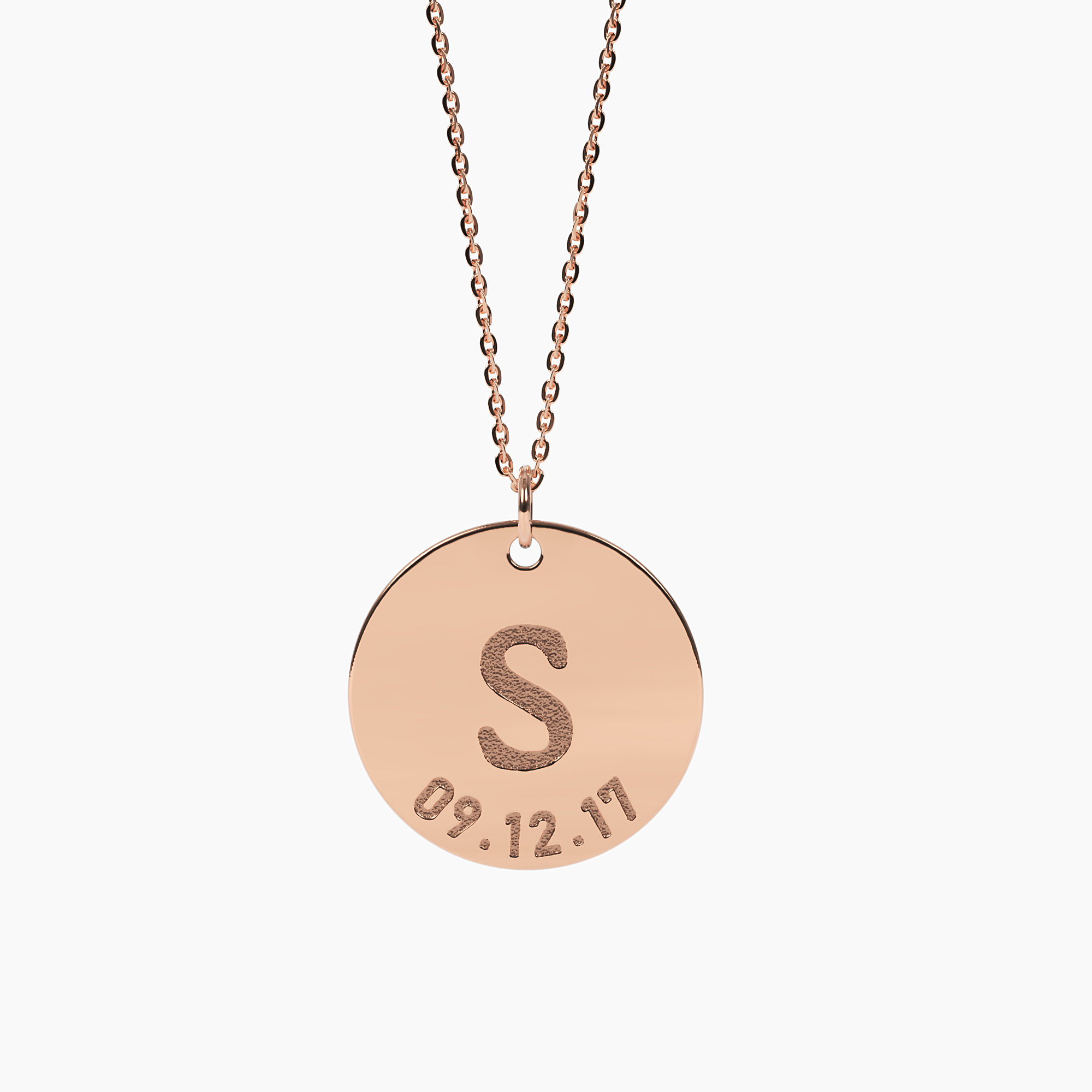 Gold Engravable Disc Necklace - Narcissus