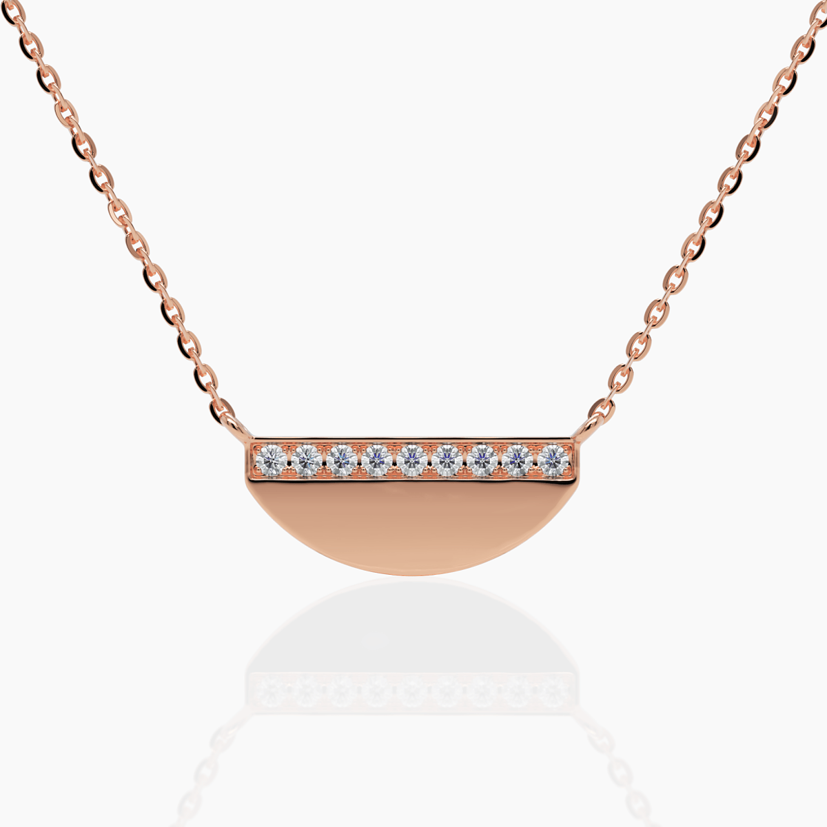 Half Disc Diamond Necklace - Narcissus