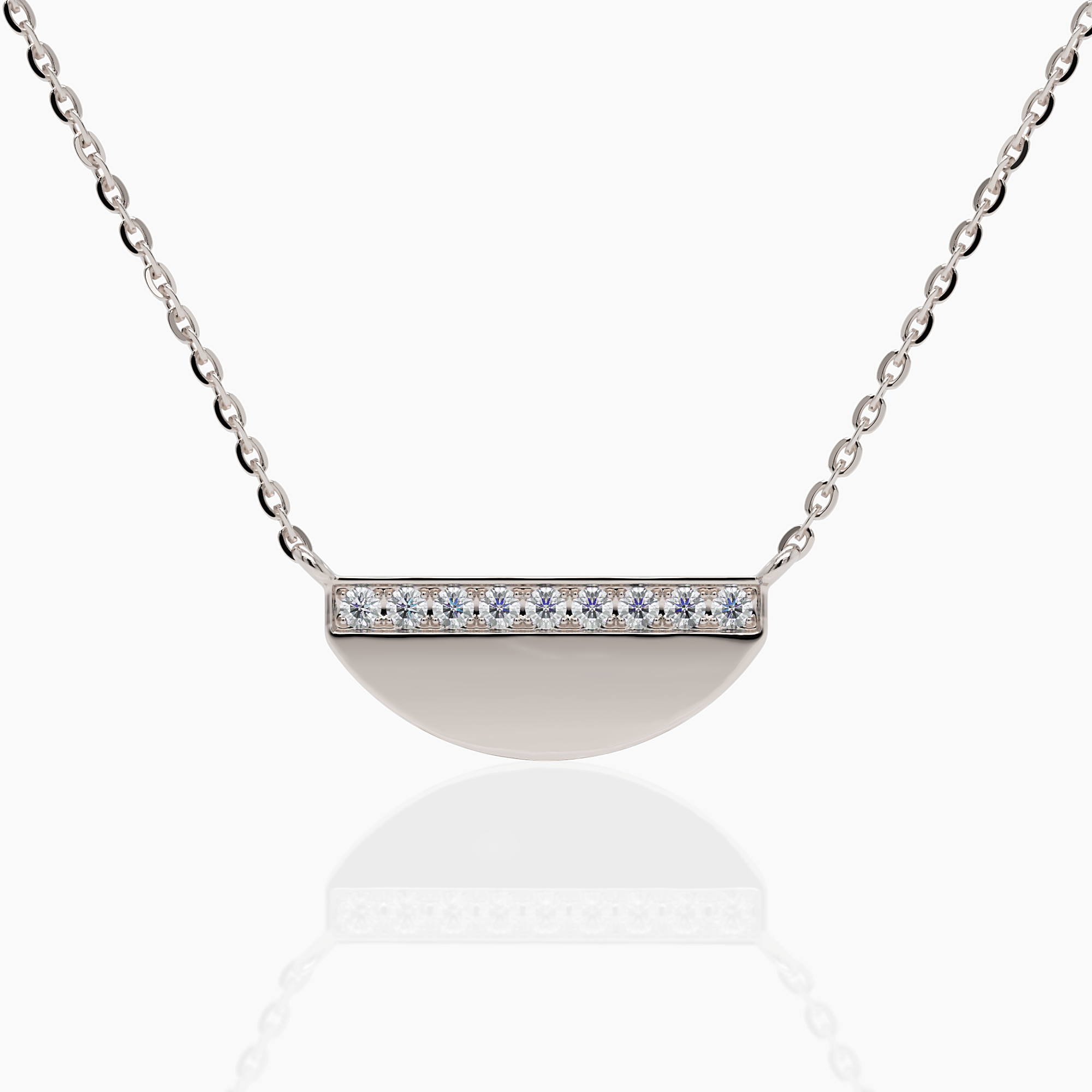 Half Disc Diamond Necklace - Narcissus