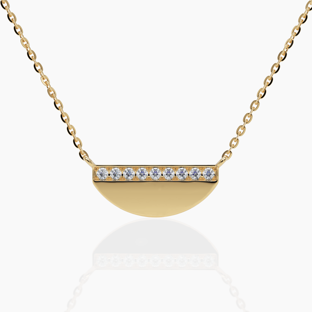 Half Disc Diamond Necklace - Narcissus