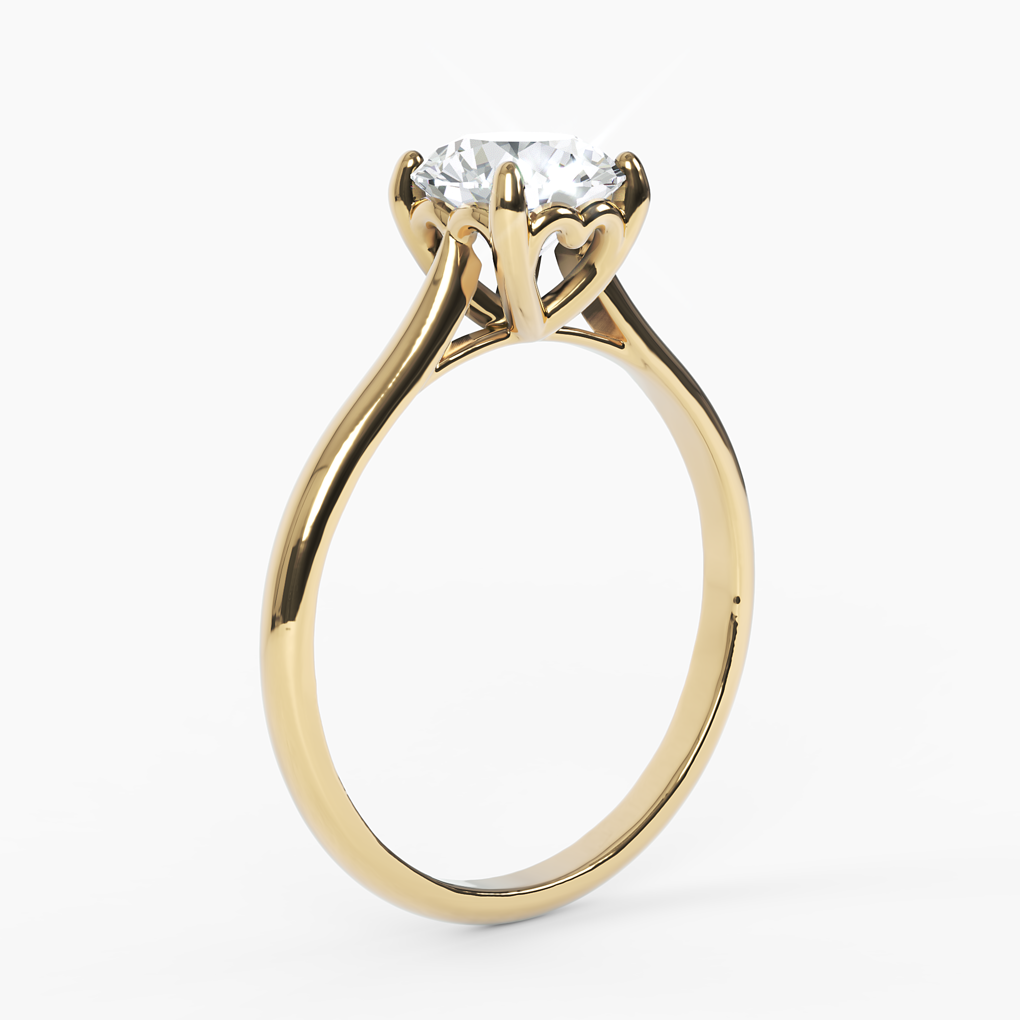 Heart Prong Solitaire Engagement Ring - Narcissus