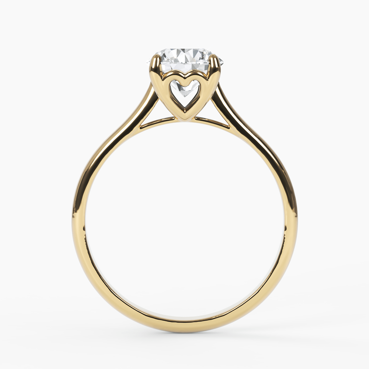 Hidden Heart Prong Solitaire Engagement Ring - Narcissus