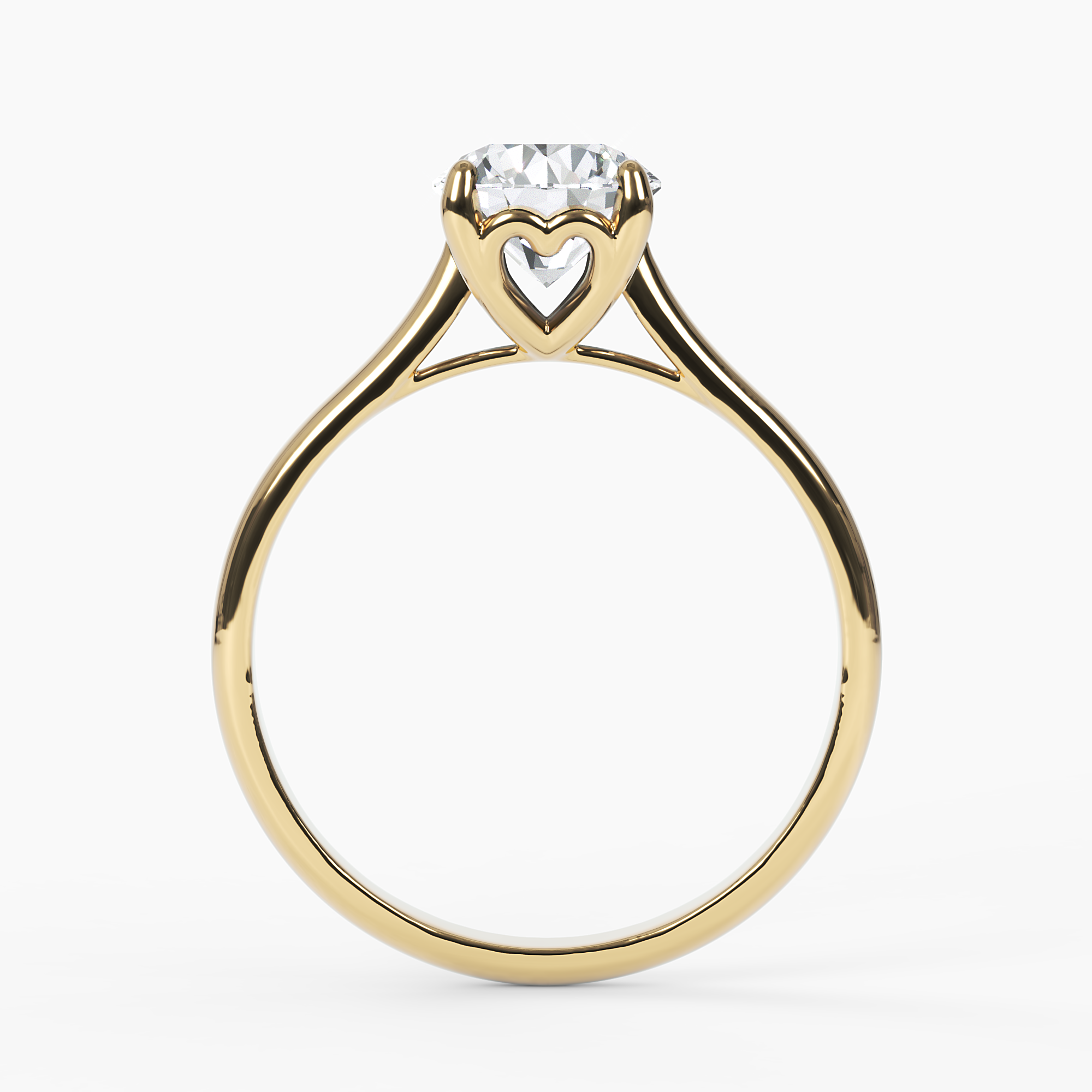 Heart Prong Solitaire Engagement Ring - Narcissus