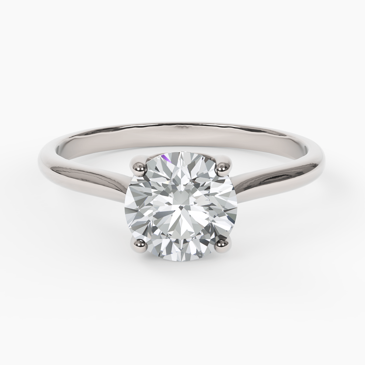 Hidden Heart Prong Solitaire Engagement Ring - Narcissus