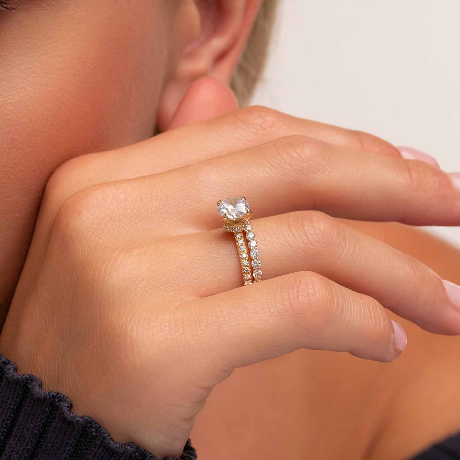 Hidden Halo Engagement Ring - Narcissus