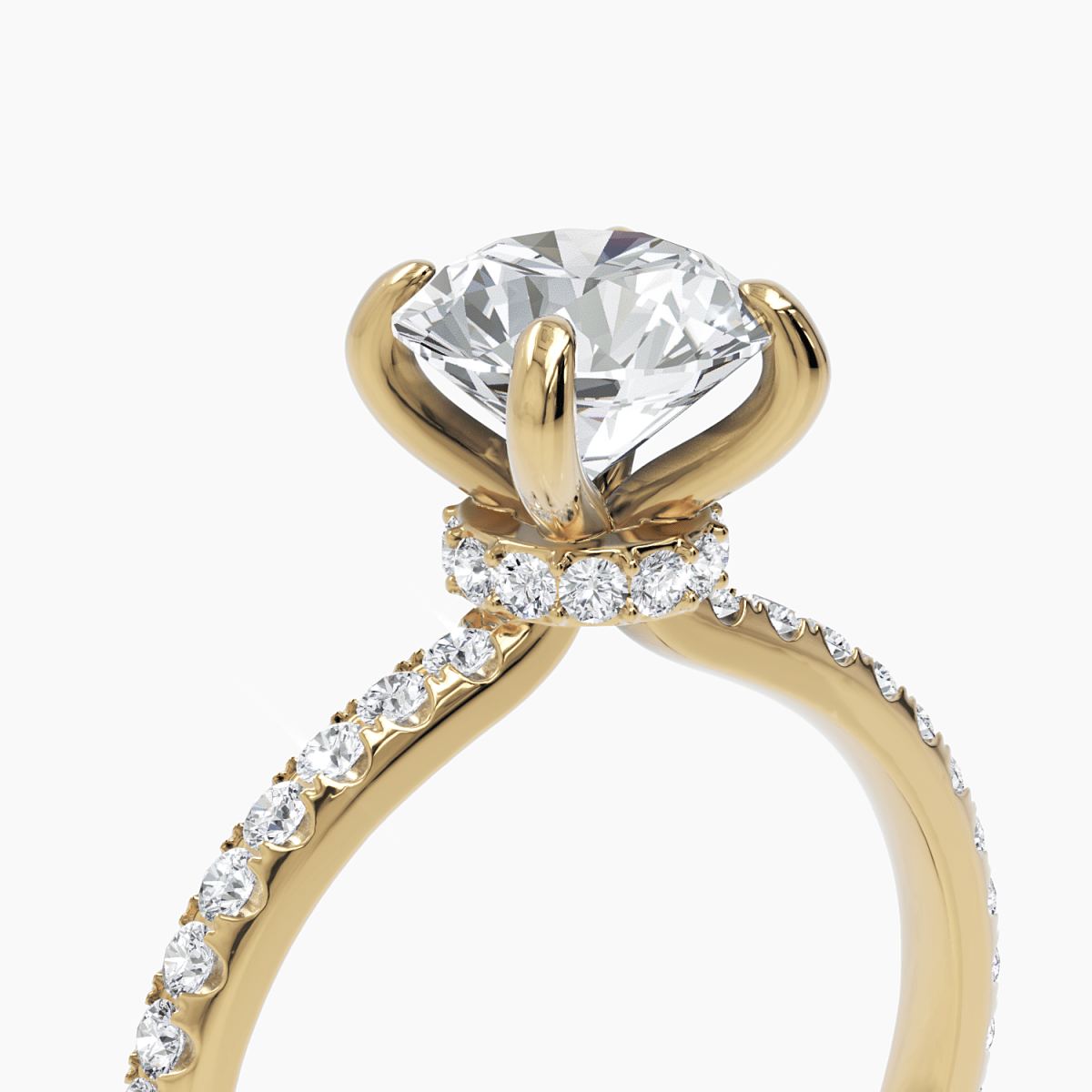 Hidden Halo Engagement Ring - Narcissus