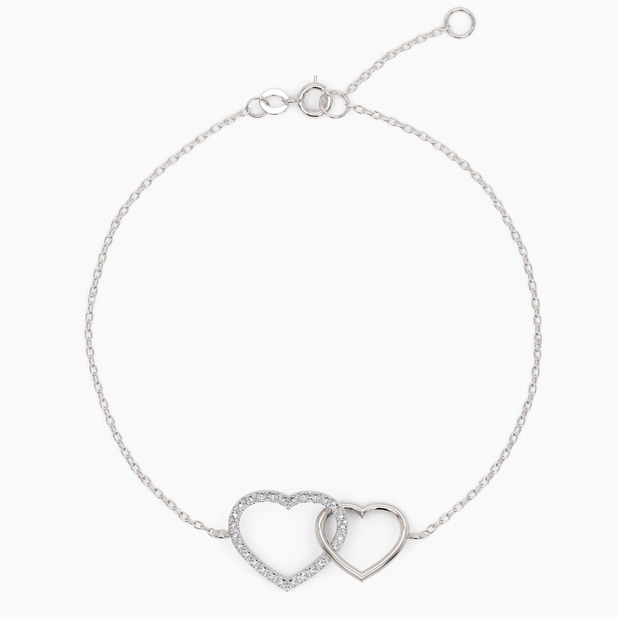 Interlocking Diamond Heart Bracelet - Narcissus