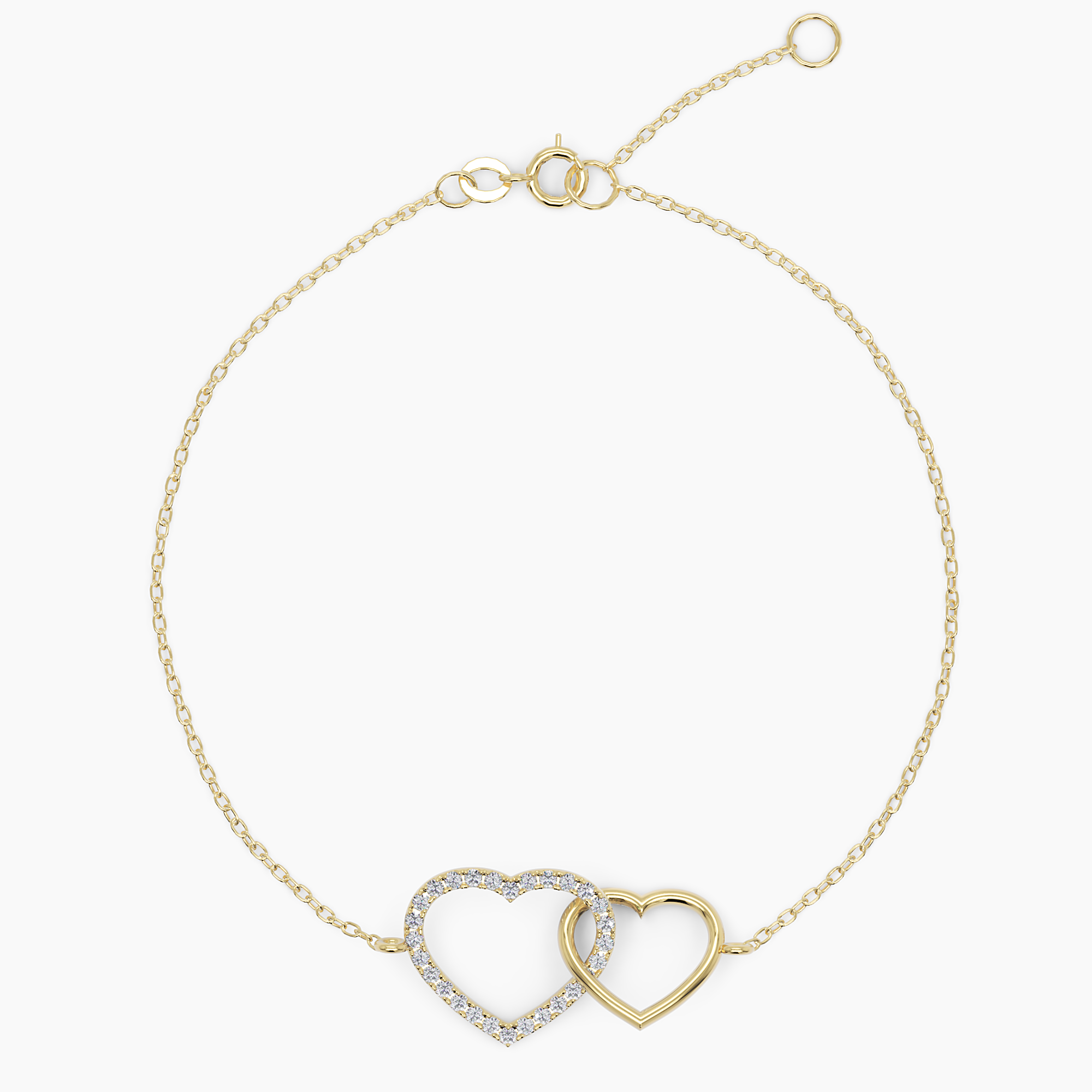 Interlocking Diamond Heart Bracelet - Narcissus