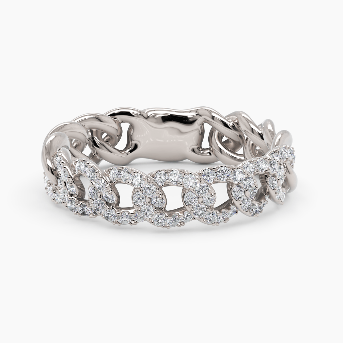 Interlocking Gourmette Chain Ring - Narcissus