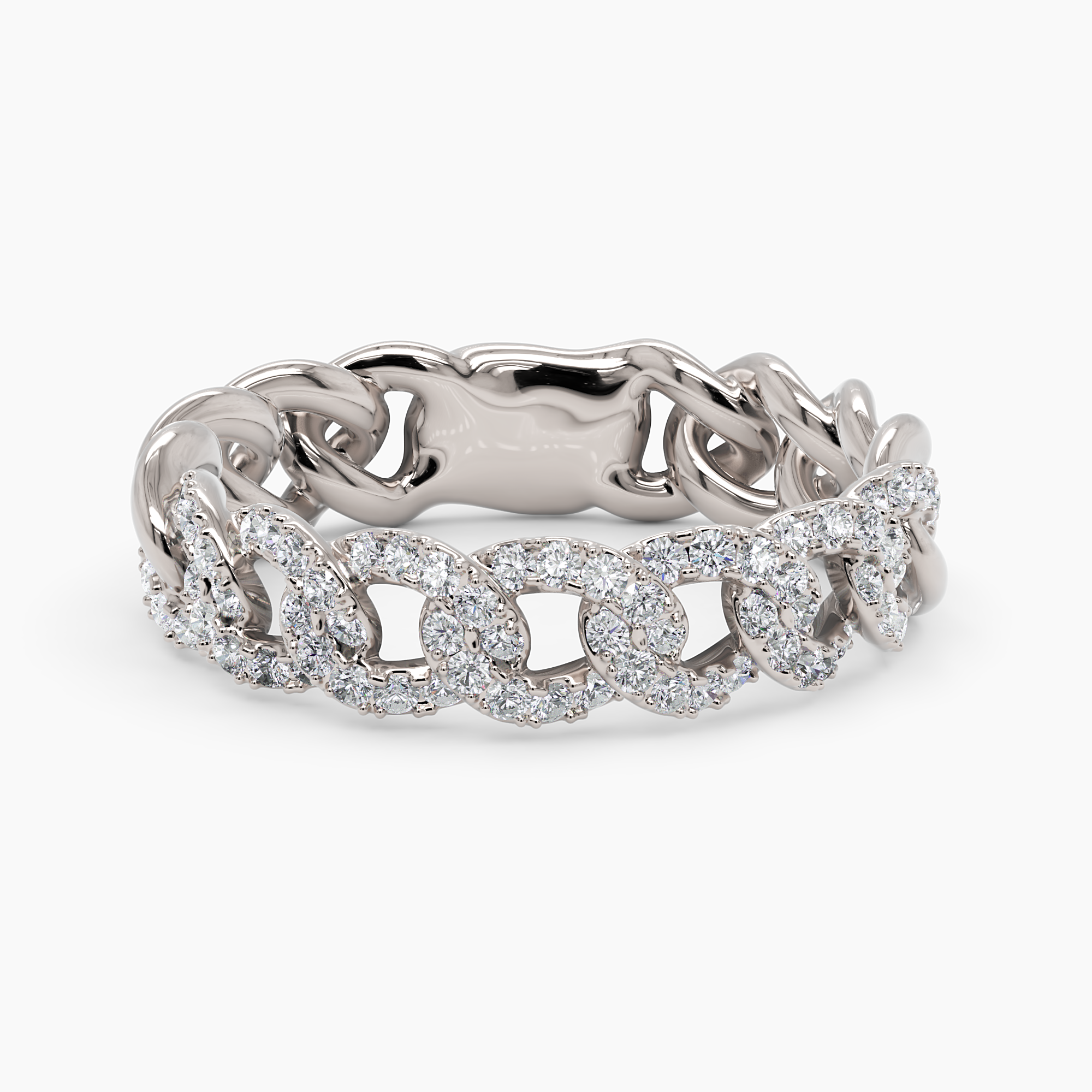 Interlocking Gourmette Chain Ring - Narcissus