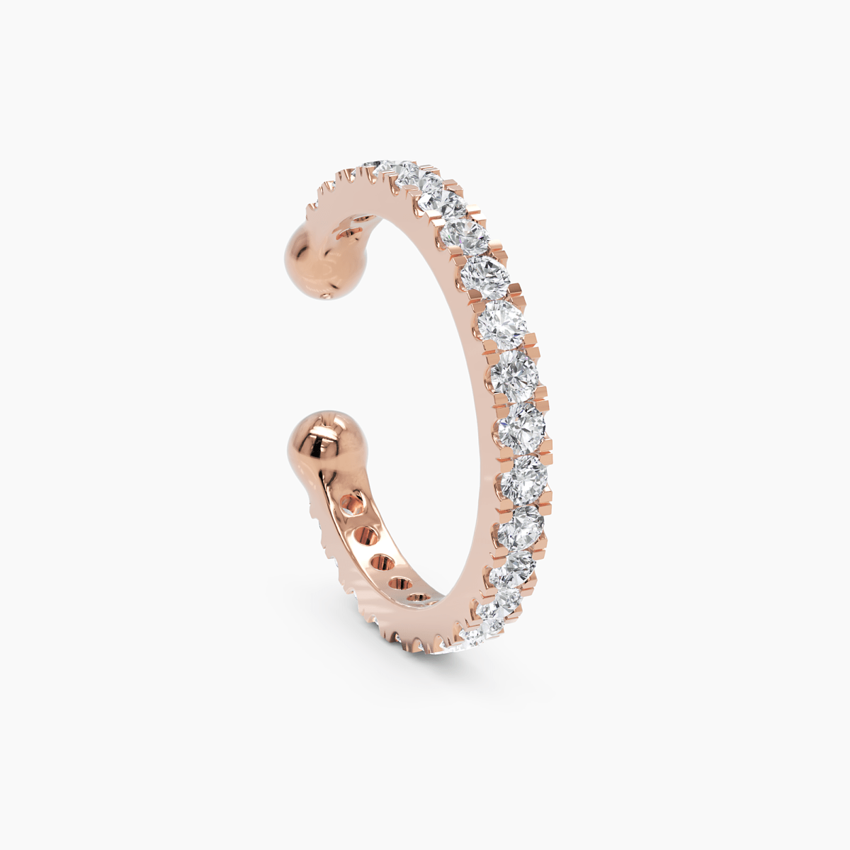 Minimalist Diamond Ear Cuff in Rose Gold - Narcissus