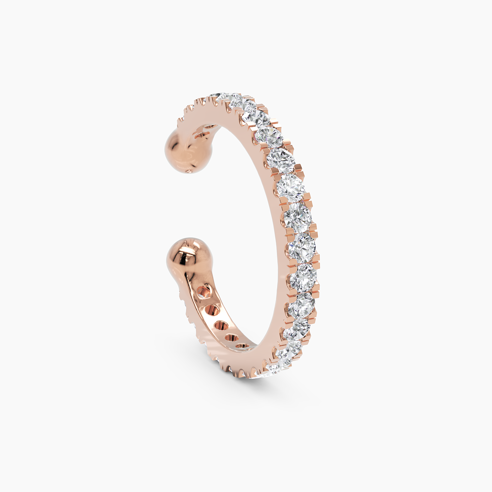 Minimalist Diamond Ear Cuff Rose Gold