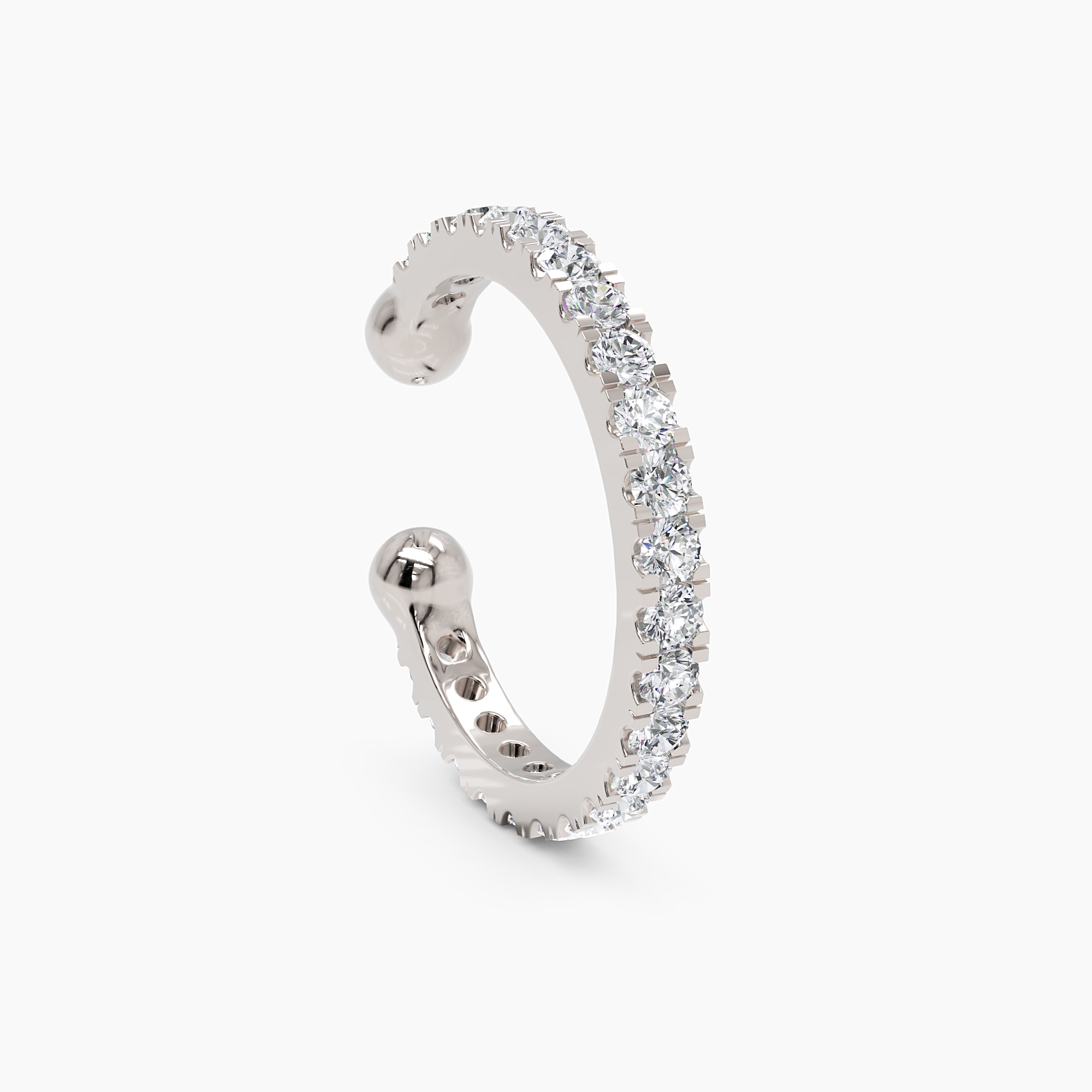 Minimalist Diamond Ear Cuff White Gold