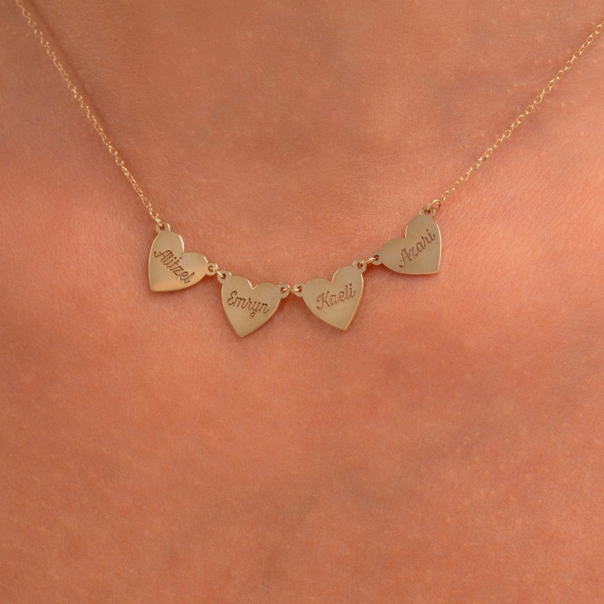 Multi - Heart Engravable Necklace - Narcissus