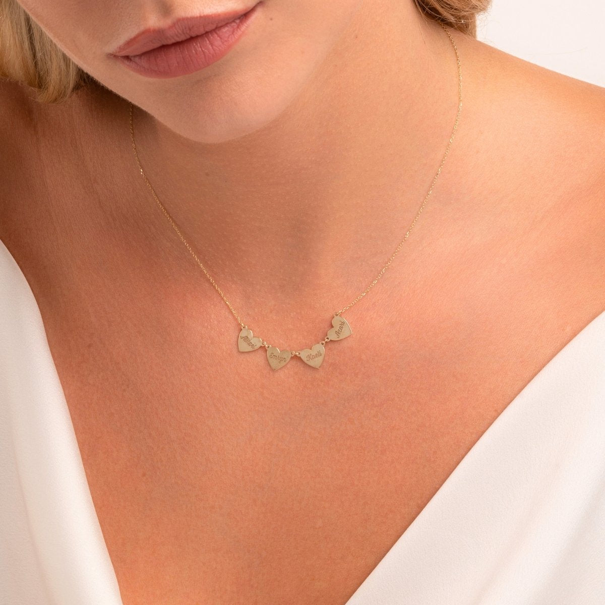 Multi - Heart Engravable Necklace - Narcissus