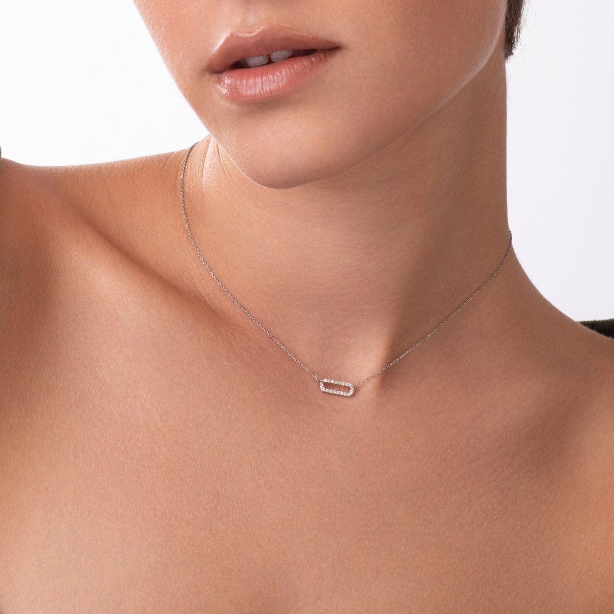 Oval Diamond Necklace - Narcissus