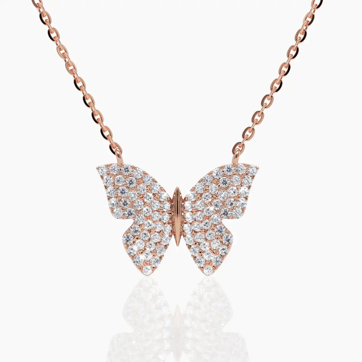 Diamond Butterfly Necklace in 14k Yellow Gold - Narcissus