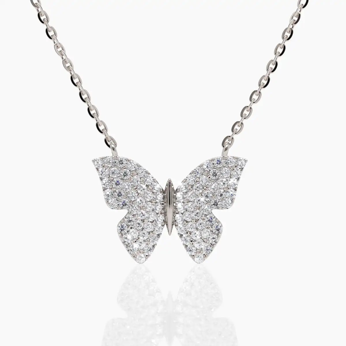 Diamond Butterfly Necklace in 14k Yellow Gold - Narcissus