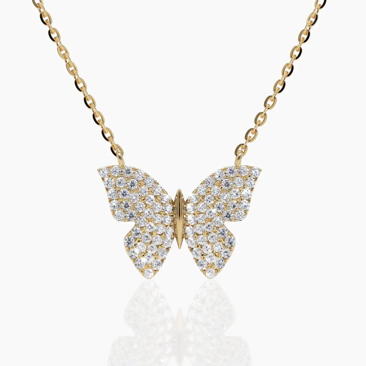 Diamond Butterfly Necklace in 14k White Gold - Narcissus