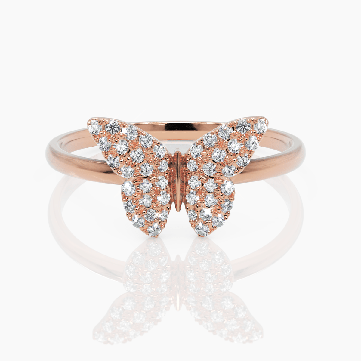 Pave Diamond Butterfly Ring - Narcissus