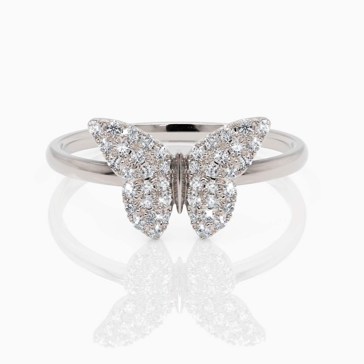 Pave Diamond Butterfly Ring - Narcissus