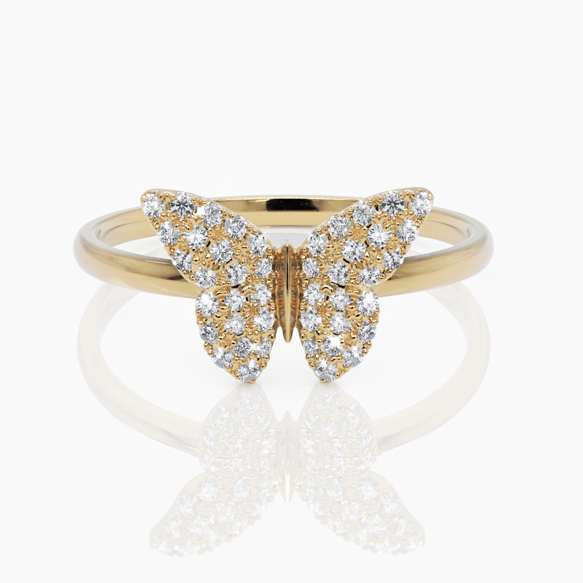 Pave Diamond Butterfly Ring - Narcissus