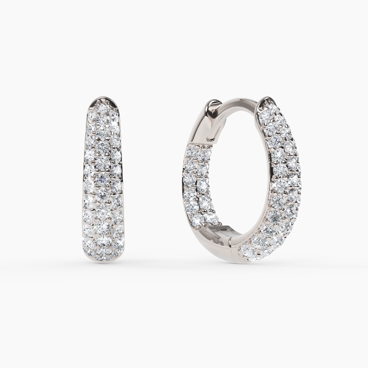 Pavé Diamond Teardrop Hoop Earrings - Narcissus