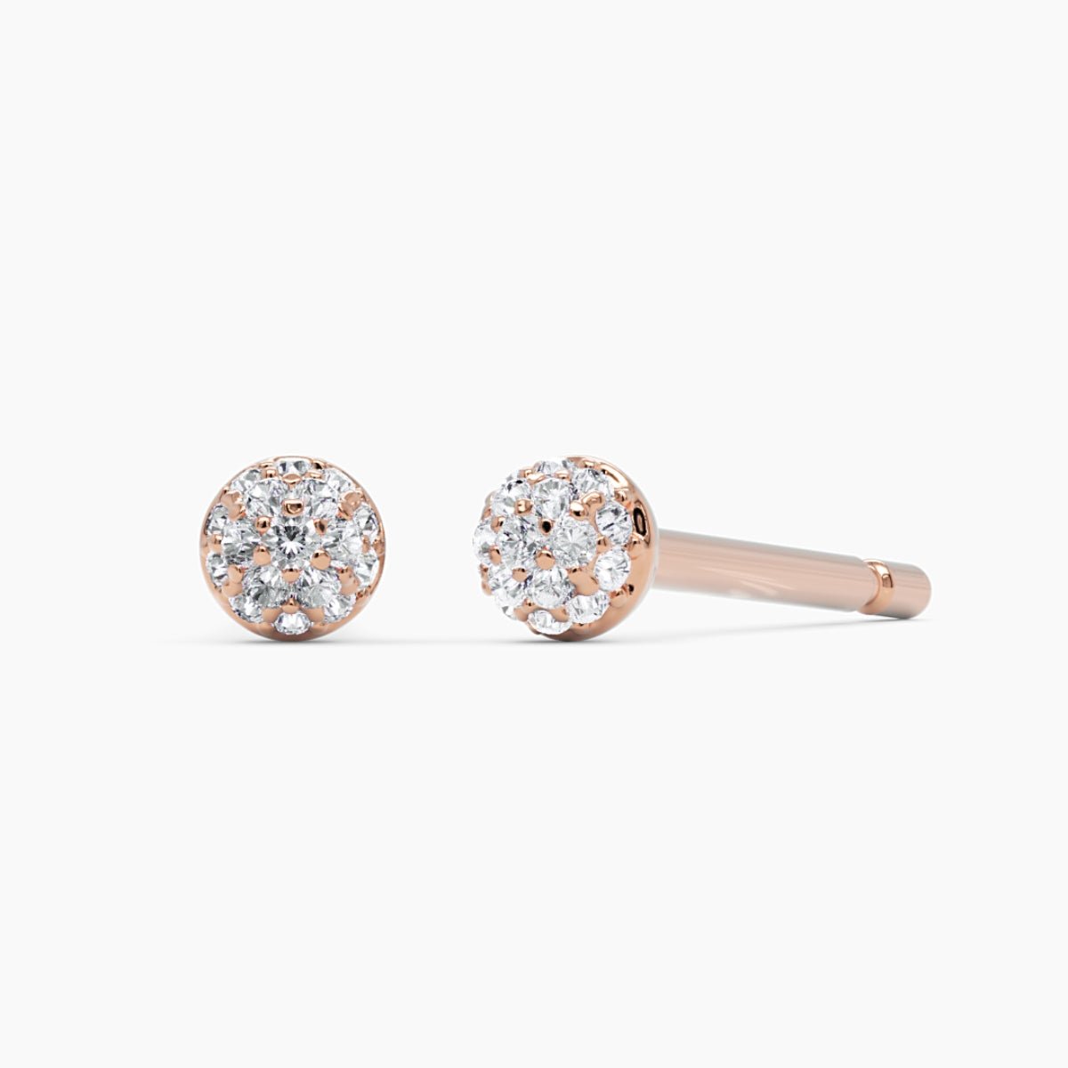 Pavé Diamond Stud Earrings - Narcissus